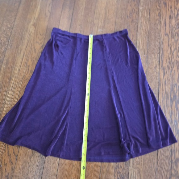 Fiore Purple A-Line Midi Skirt Elastic Waist Stretch Made in USA Medium - Picture 8 of 11